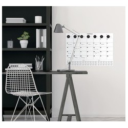 Sigel sous-main en papier / calendrier mural, noir-blanc