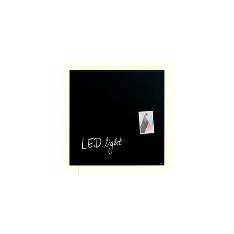 Sigel tableau magnétique en verre artverum led light, noir