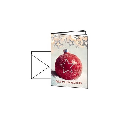Sigel carte de noël "christmas bauble", a6, 220 g/m2