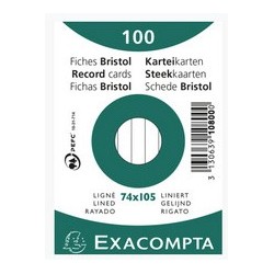 Exacompta fiches bristol, a7, uni, blanc