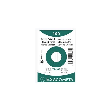 Exacompta fiches bristol, a7, uni, blanc