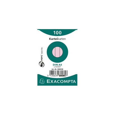 Exacompta fiches bristol, a8, quadrillé, blanc