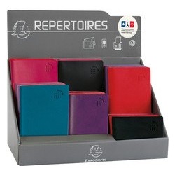 Exacompta répertoires de poche, présentoir de 26 pièces
