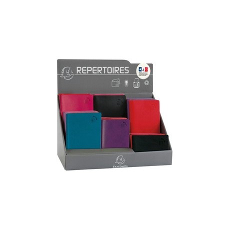 Exacompta répertoires de poche, présentoir de 26 pièces