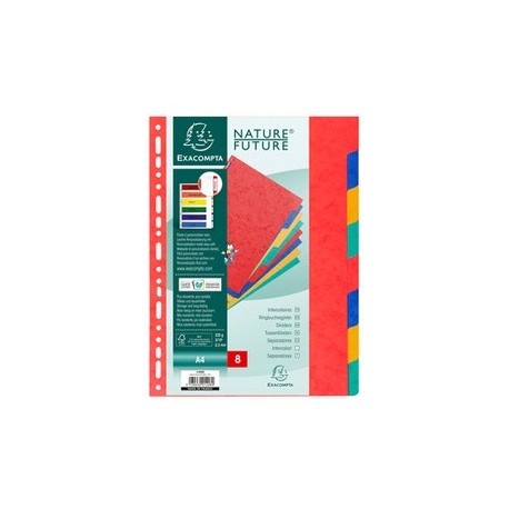 Exacompta intercalaires en carton, a4, 10 touches