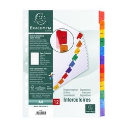 Exacompta intercalaires mensuels janvier-décembre, a4