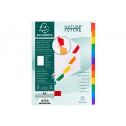 Exacompta intercalaires en carton, a4, blanc, 6 touches