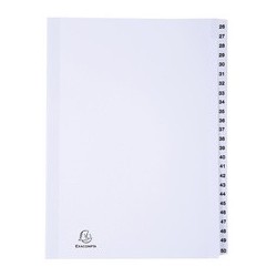 Exacompta intercalaires en carton 26 - 50, a4, blanc