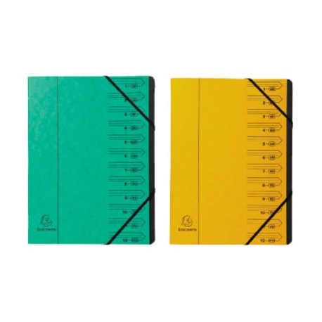 Exacompta trieur, a4, carton, 12 compartiments, promo