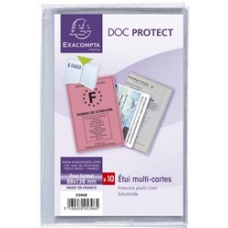 Exacompta etui de protection, pvc, 4 volets, 88 x 138 mm