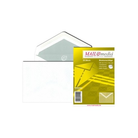 Mailmedia enveloppes offset, b6, sans fenêtre, gommé, blanc