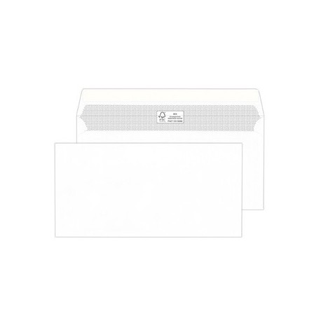 Mailmedia enveloppe din long, fsc, autocollant, blanc