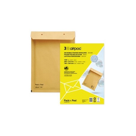 Mailmedia pochettes d'expédition matelassées, typ g17, brun