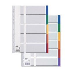Elba intercalaires pvc en carte lustrée, onglets en couleur,