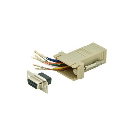 Digitus adaptateur rs 232, femelle db9 - femelle rj45, beige