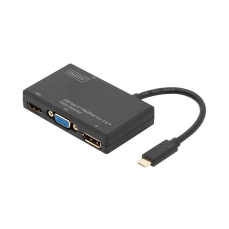 Digitus adaptateur multiports usb-c, usb-c en hdmi, vga, dvi