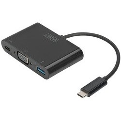 Digitus adaptateur multiports usb 3.1, usb-a - vga/usb-c