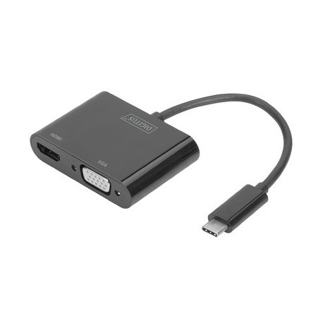 Digitus convertisseur vidéo usb 3.1, usb-c - hdmi/vga
