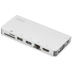 Digitus adaptateur multiports usb 3.1, 8 ports, argent