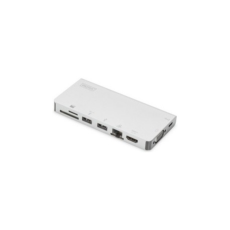 Digitus adaptateur multiports usb 3.1, 8 ports, argent