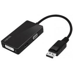 Logilink displayport 4k vers adaptateur dvi/hdmi/vga, noir