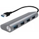 Logilink hub usb 3.0, 4 ports, boîtier en aluminium, gris