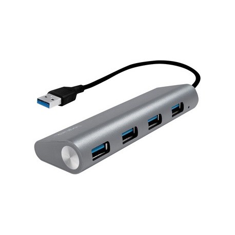 Logilink hub usb 3.0, 4 ports, boîtier en aluminium, gris