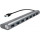 Logilink hub usb 3.0, 7 ports, boîtier en aluminium, gris