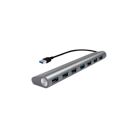 Logilink hub usb 3.0, 7 ports, boîtier en aluminium, gris