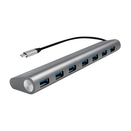 Logilink hub usb 3.0 avec fiche usb-c 3.1, 7 ports, gris