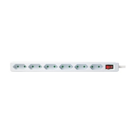 Logilink multiprise euro, 6 prises, avec interrupteur, blanc