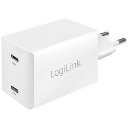 Logilink chargeur secteur usb avec 2 ports usb-c, blanc