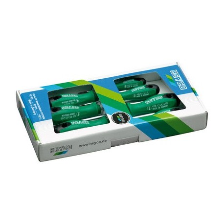 Heyco jeu de tournevis fente/pz, 7 pièces,manche bicomposant
