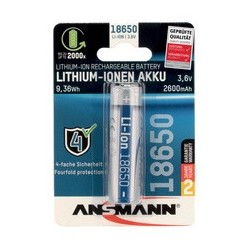 Ansmann pile rechargeable li-ion 18650, 3.6 v, 2600 mah