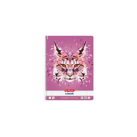 Herlitz cahier à spirales wild animals "lynx", a4, quadrillé