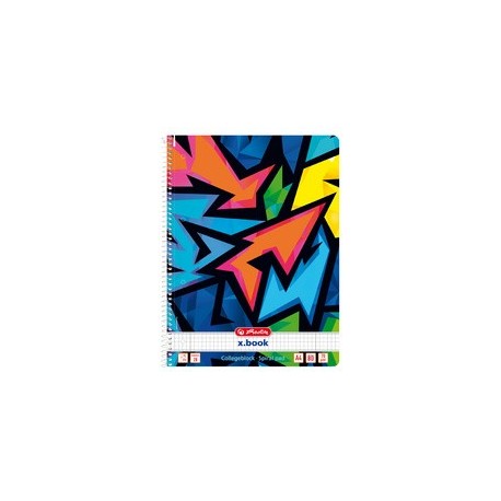 Herlitz cahier à spirales neon art, a4, quadrillé