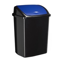 Cep poubelle rossignol, couvercle basculant, noir / bleu