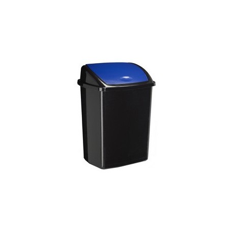 Cep poubelle rossignol, couvercle basculant, noir / bleu