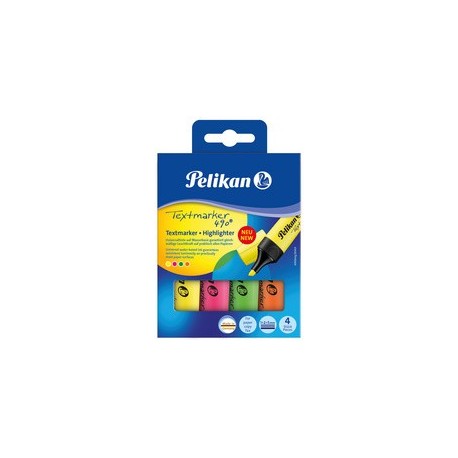 Pelikan surligneur textmarker 490, étui de 4, assorti