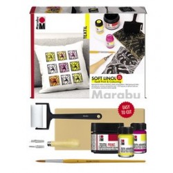Marabu kit de transfert textile "soft linol print&colouring"
