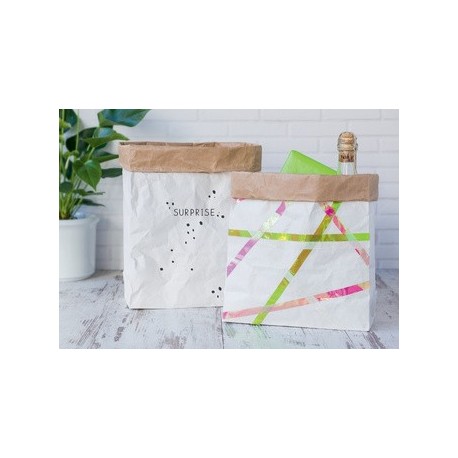 Heyda sachet cadeau en papier, petit, blanc / nature