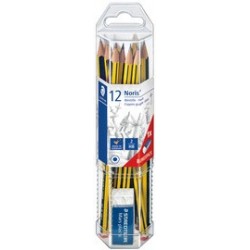 Staedtler crayon graphite noris, pack promo de 12 + gomme