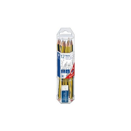 Staedtler crayon graphite noris, pack promo de 12 + gomme