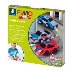 Fimo kids kit de modelage form & play "police race", niveau3