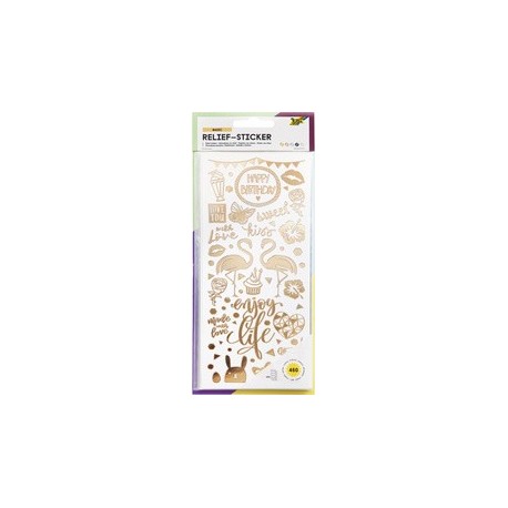 Folia autocollant relief "divers", format feuille 100x240mm