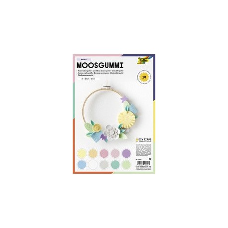 Folia gommette en mousse pastel, non autocollant 10 feuilles