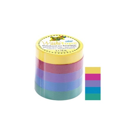 Folia ruban adhésif décoratif washi-tape unipastel, kit de 5