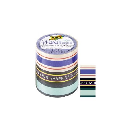Folia ruban adhésif décoratif washi-tape stripes fluo i
