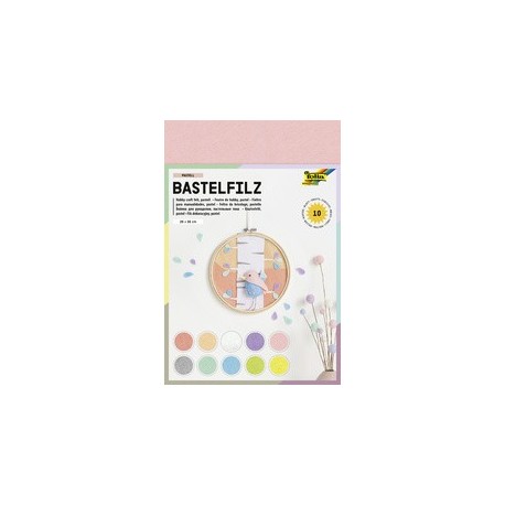 Folia feutrine de bricolage, 200 x 300 mm, 150 g/m2, pastel