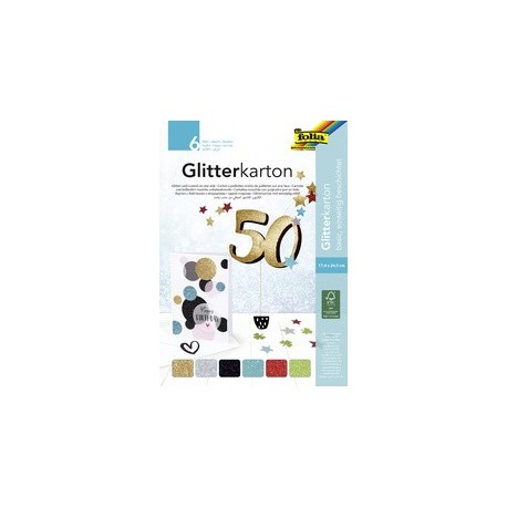 Folia bloc de carton à paillettes "basic", 170 x 245 mm